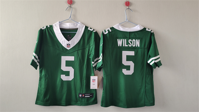 Women's New York Jets #5 Garrett Wilson Green 2024 F.U.S.E Vapor Stitched Football Jersey(Run Small) Women's New York Jets #5 Garrett Wilson Green 2024 F.U.S.E Vapor Stitched Football Jersey(Run Small)